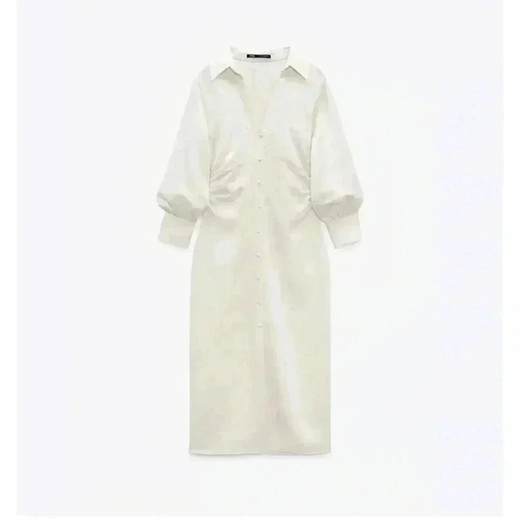 BNWT Zara JACQUARD  SHIRTDRESS size M - Picture 2 of 7